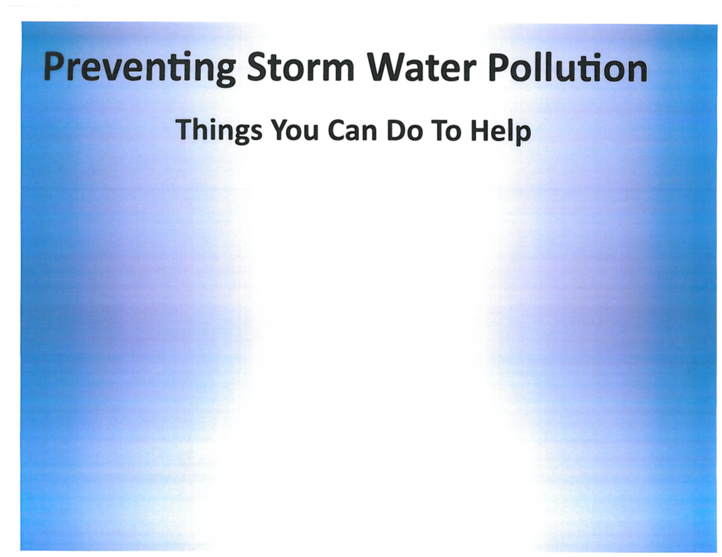 A guide on actions to take for preventing stormwater pollution and promoting environmental health
